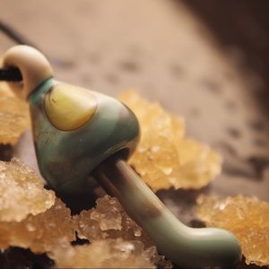 Glass mushroom pendant